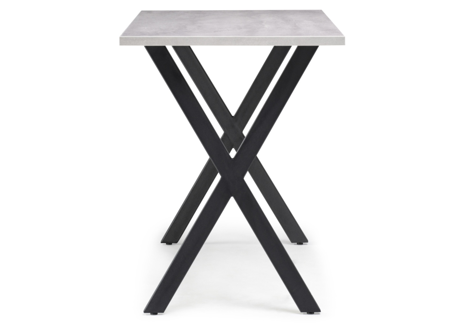 Деревянный стол Алеста Лофт 120х60х77 25 мм бетон / черный матовый