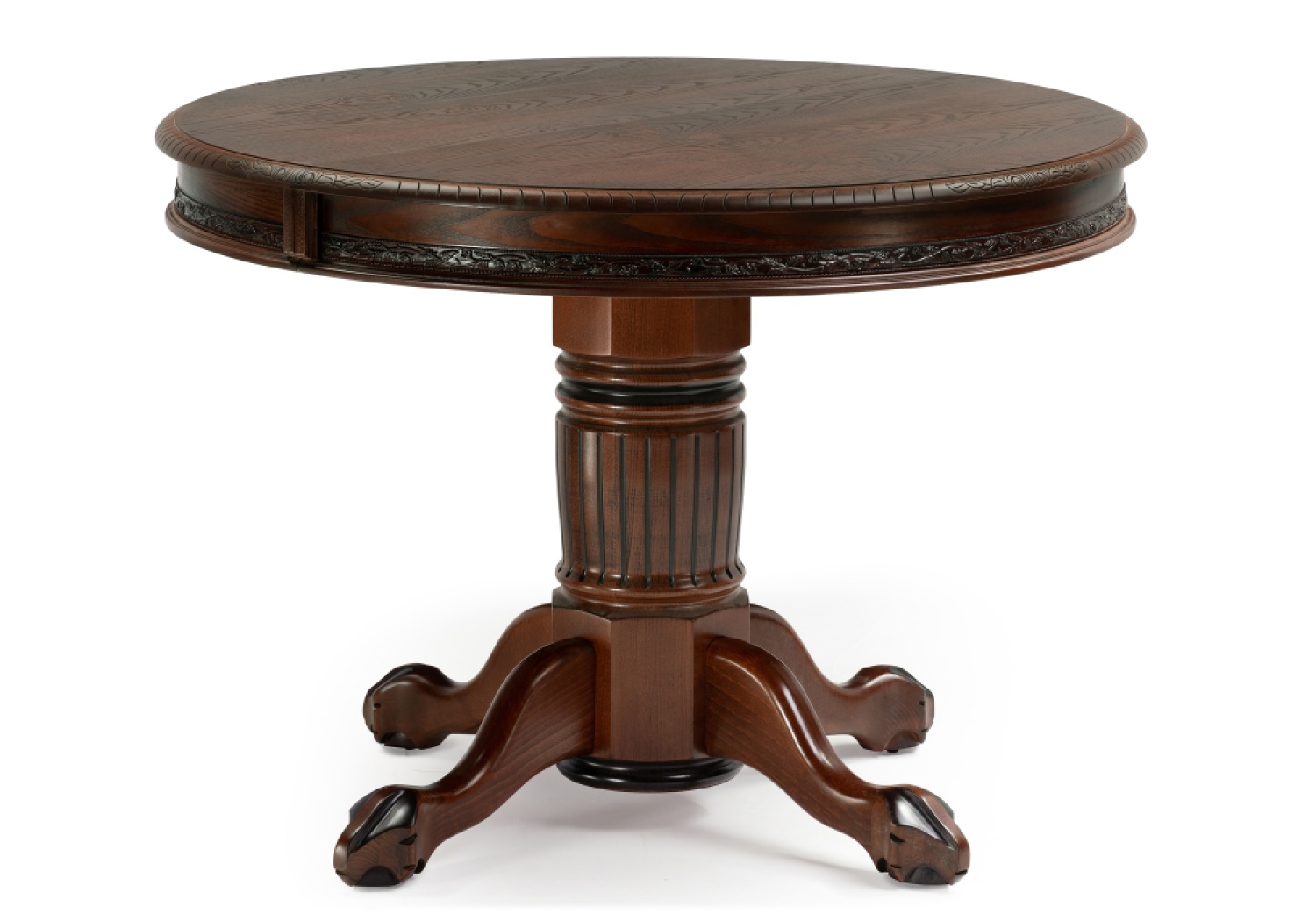 Деревянный стол Альфред 110(160)х110х80 орех / коричневая патина