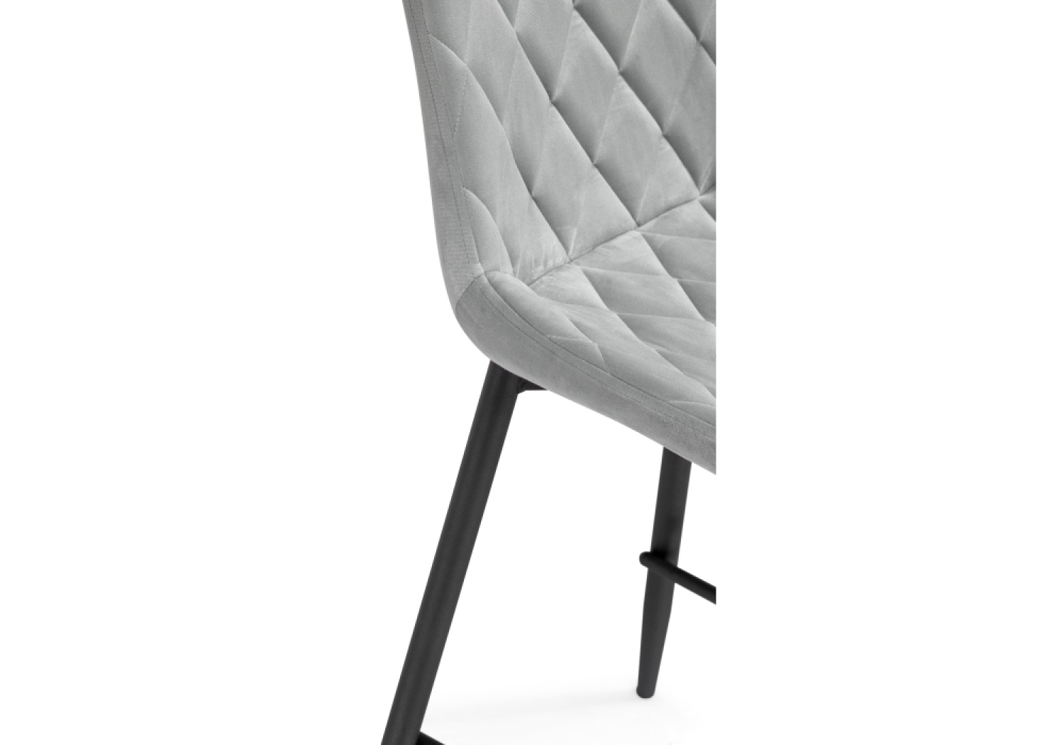 Барный стул Баодин велюр светло-серый / черный