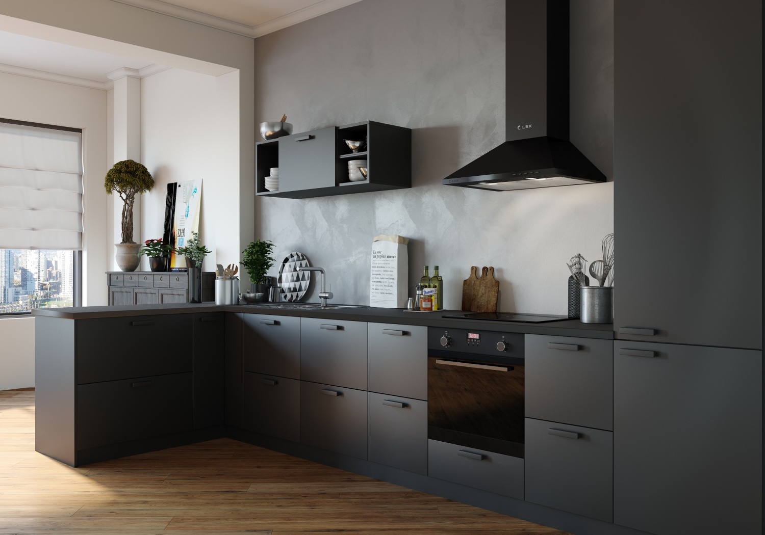 Купольная кухонная вытяжка LEX Basic 600 Black