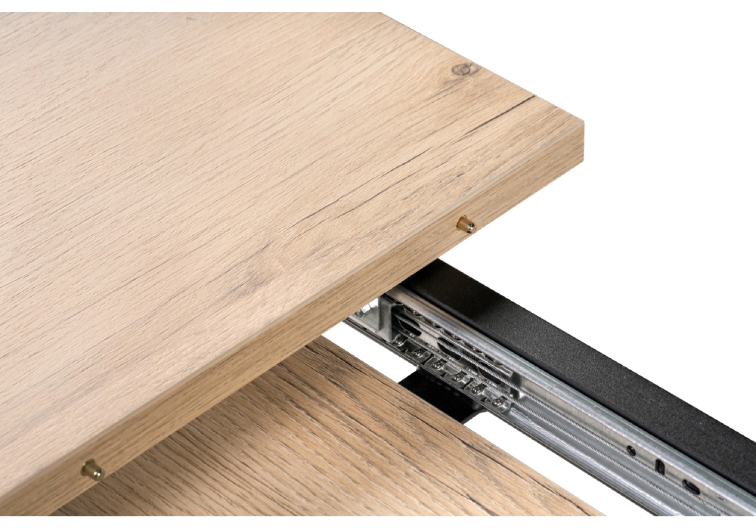 Деревянный стол Денвер Лофт 120(160)х75х75 25 мм дуб делано светлый / черный матовый