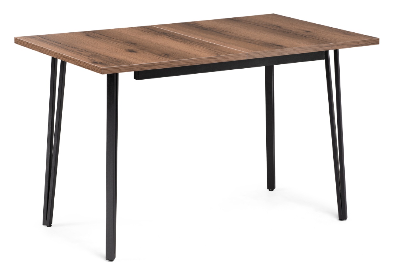 Деревянный стол Денвер Лофт 120(160)х75х75 25 мм дуб делано темный / черный матовый