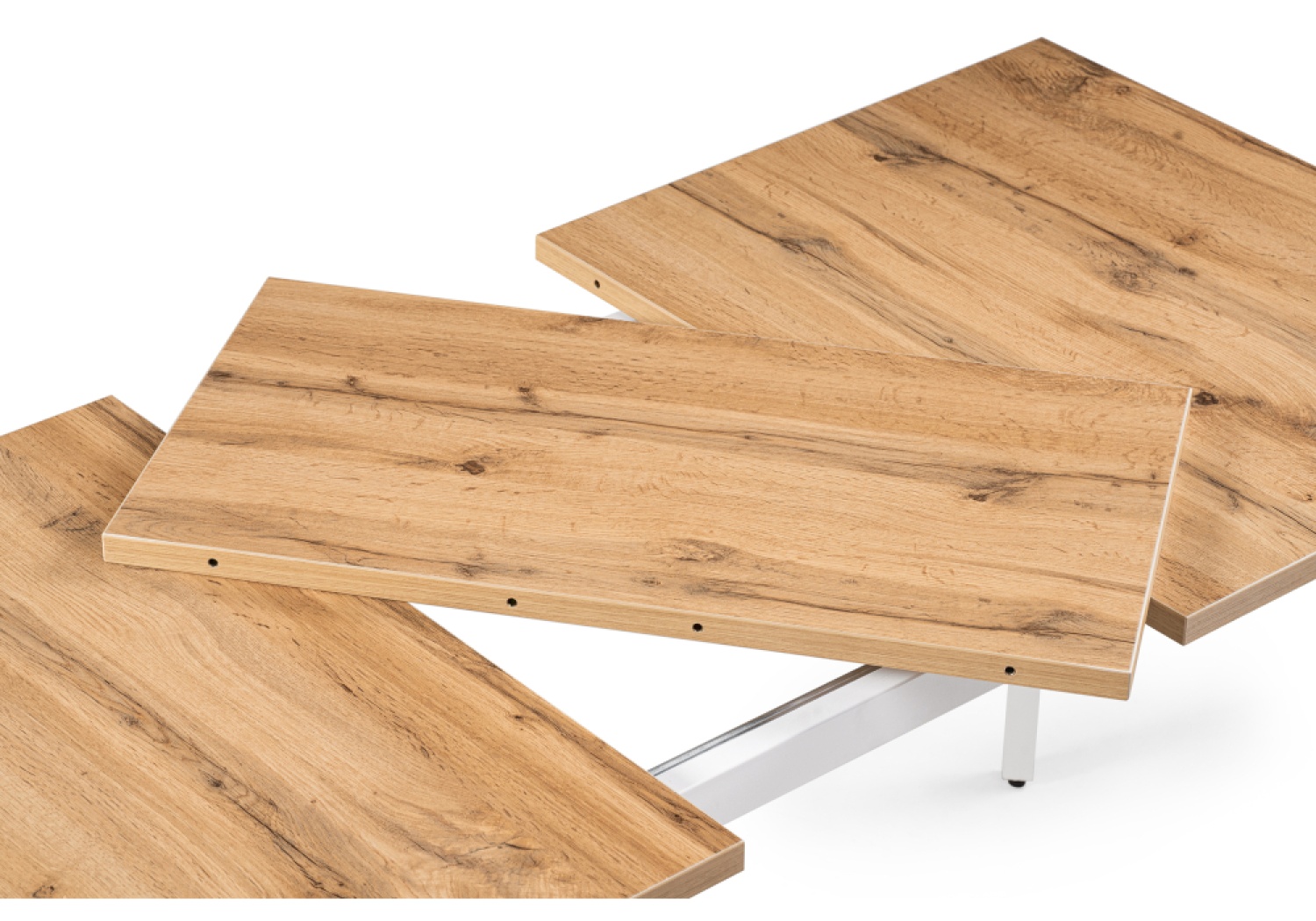 Деревянный стол Денвер Лофт 120(160)х75х75 25 мм дуб вотан / белый матовый