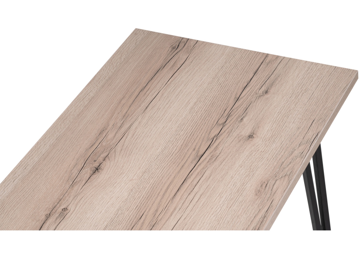 Деревянный стол Денвер Лофт 120х60х75 25 мм дуб светлый делано / черный матовый
