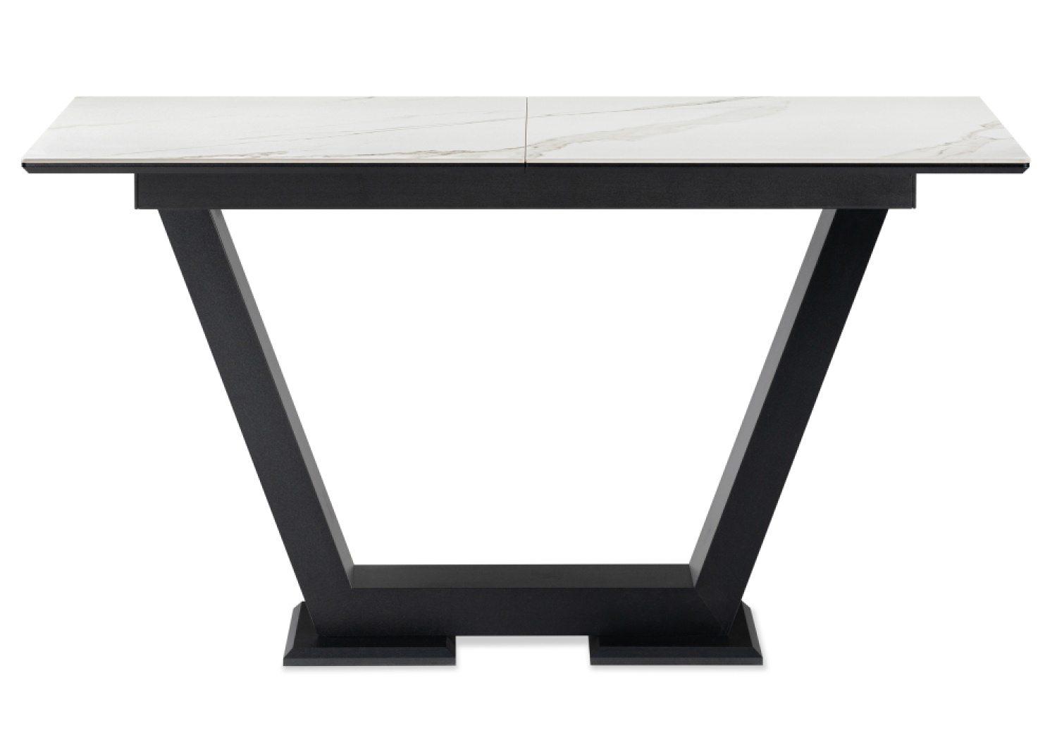 Керамический стол Иматра 140х80х76 белый мрамор / черный