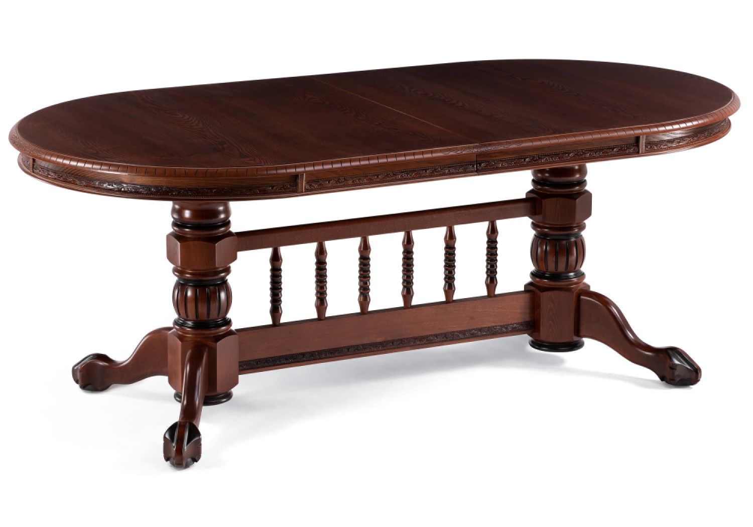 Деревянный стол Кантри 200(280)х107х79 орех / коричневая патина