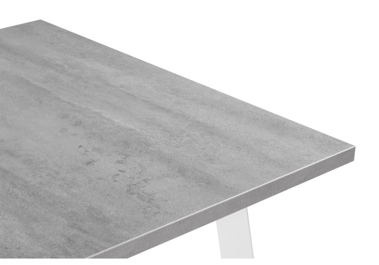 Деревянный стол Колон Лофт 120(160)х75х75 25 мм бетон / белый матовый
