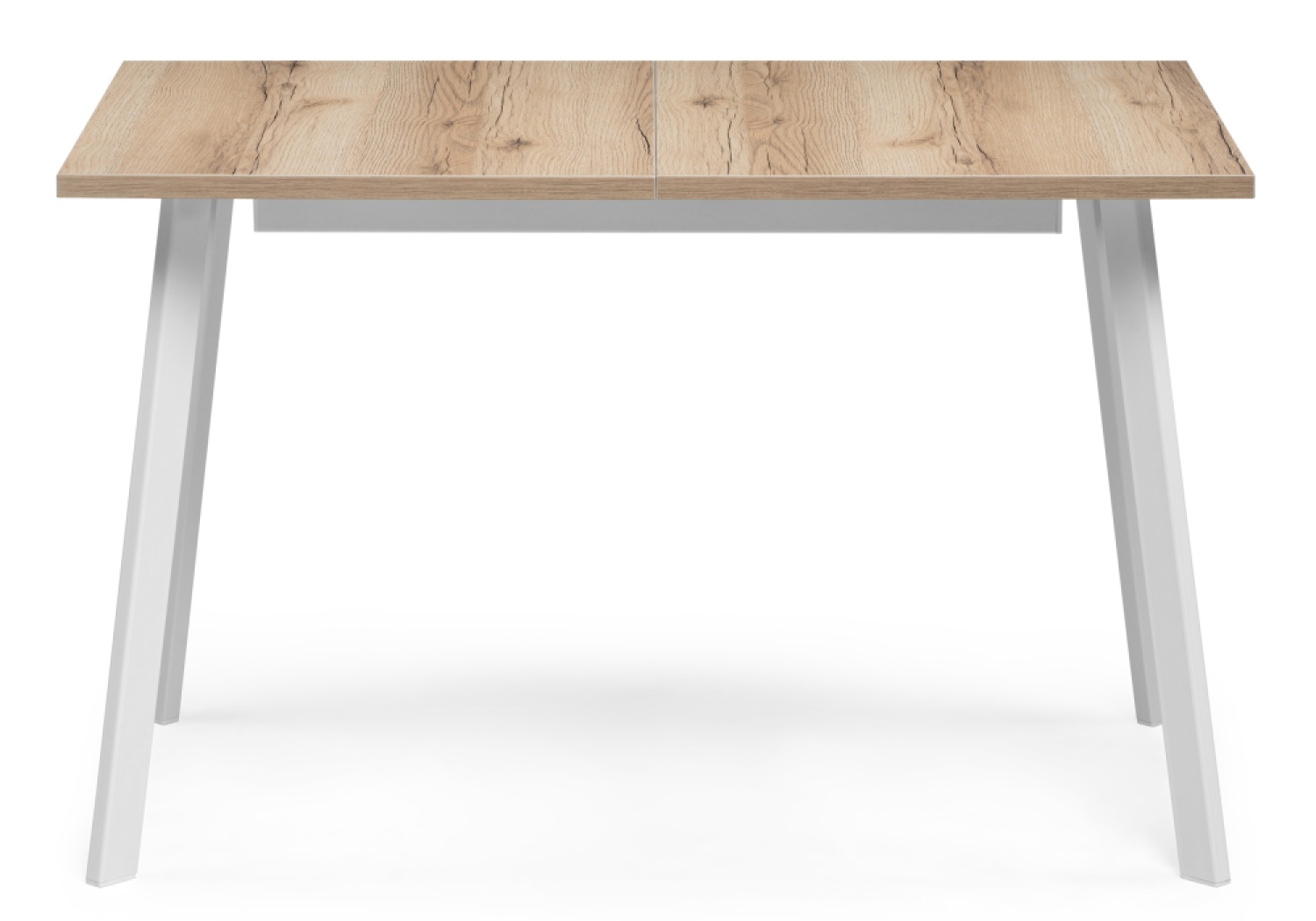 Деревянный стол Колон Лофт 120(160)х75х75 25 мм дуб делано светлый / матовый белый