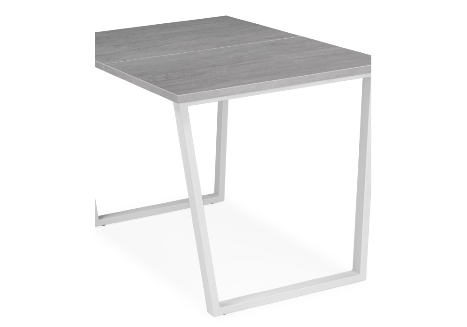 Деревянный стол Лота Лофт 120 25 мм бетон / белый матовый