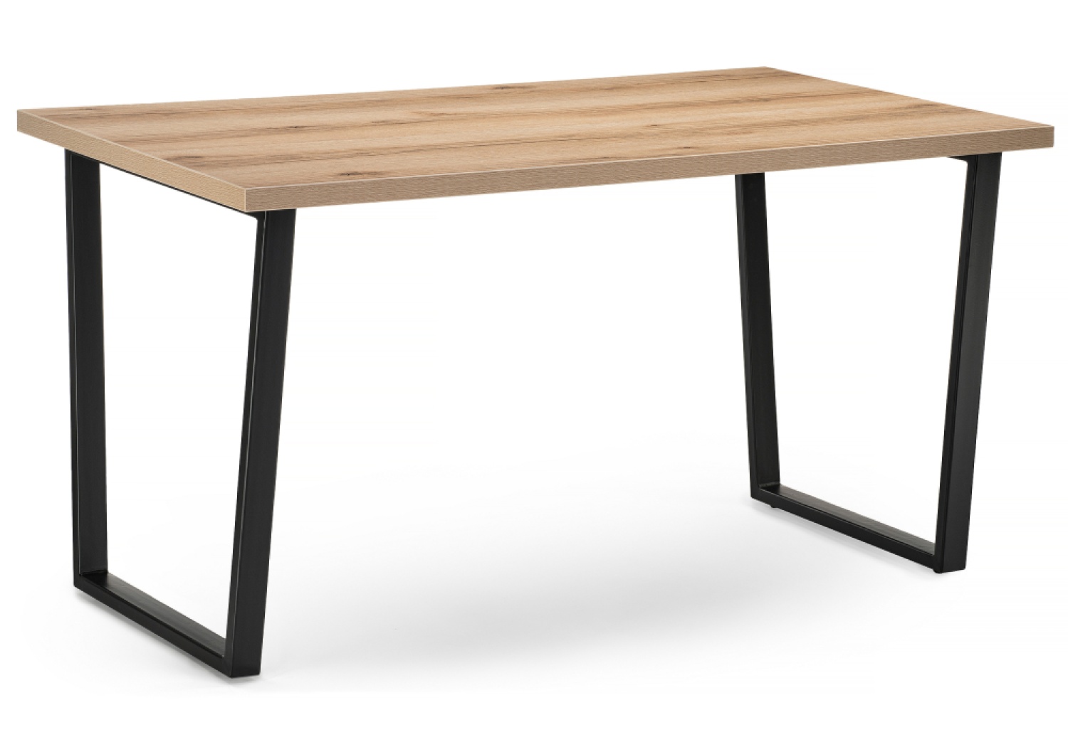 Деревянный стол Лота Лофт 140 25 мм дуб делано светлый / черный матовый