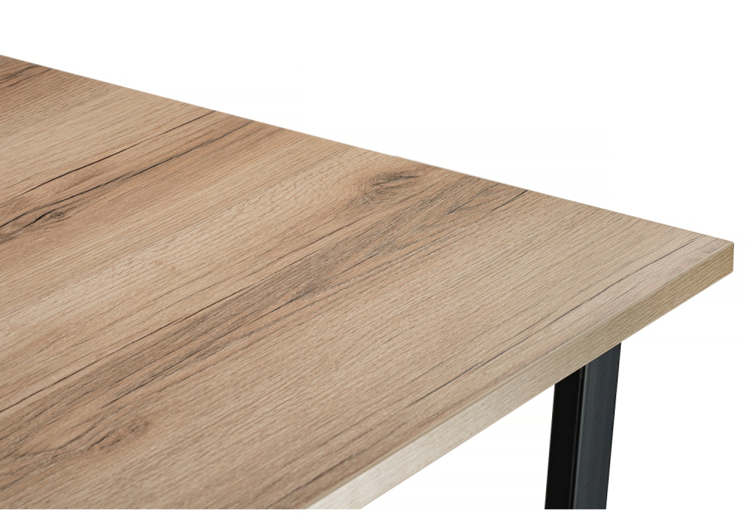 Деревянный стол Лота Лофт 140 25 мм дуб делано светлый / черный матовый