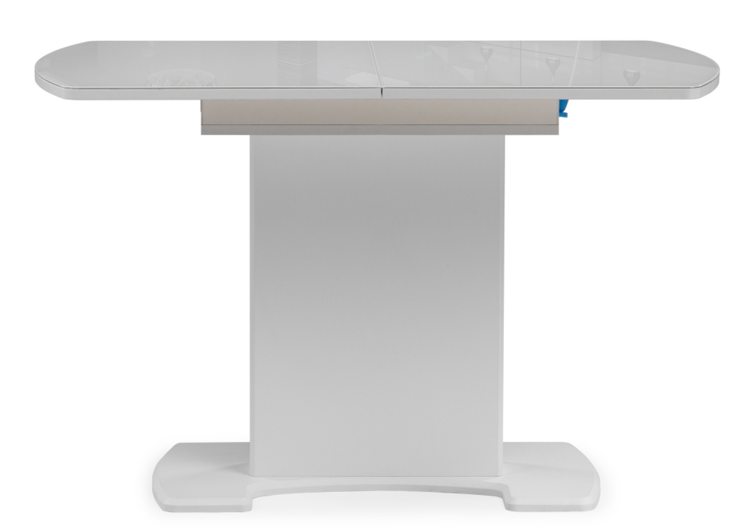 Стеклянный стол Палмер 120(160)х80х75 белое стекло / белый