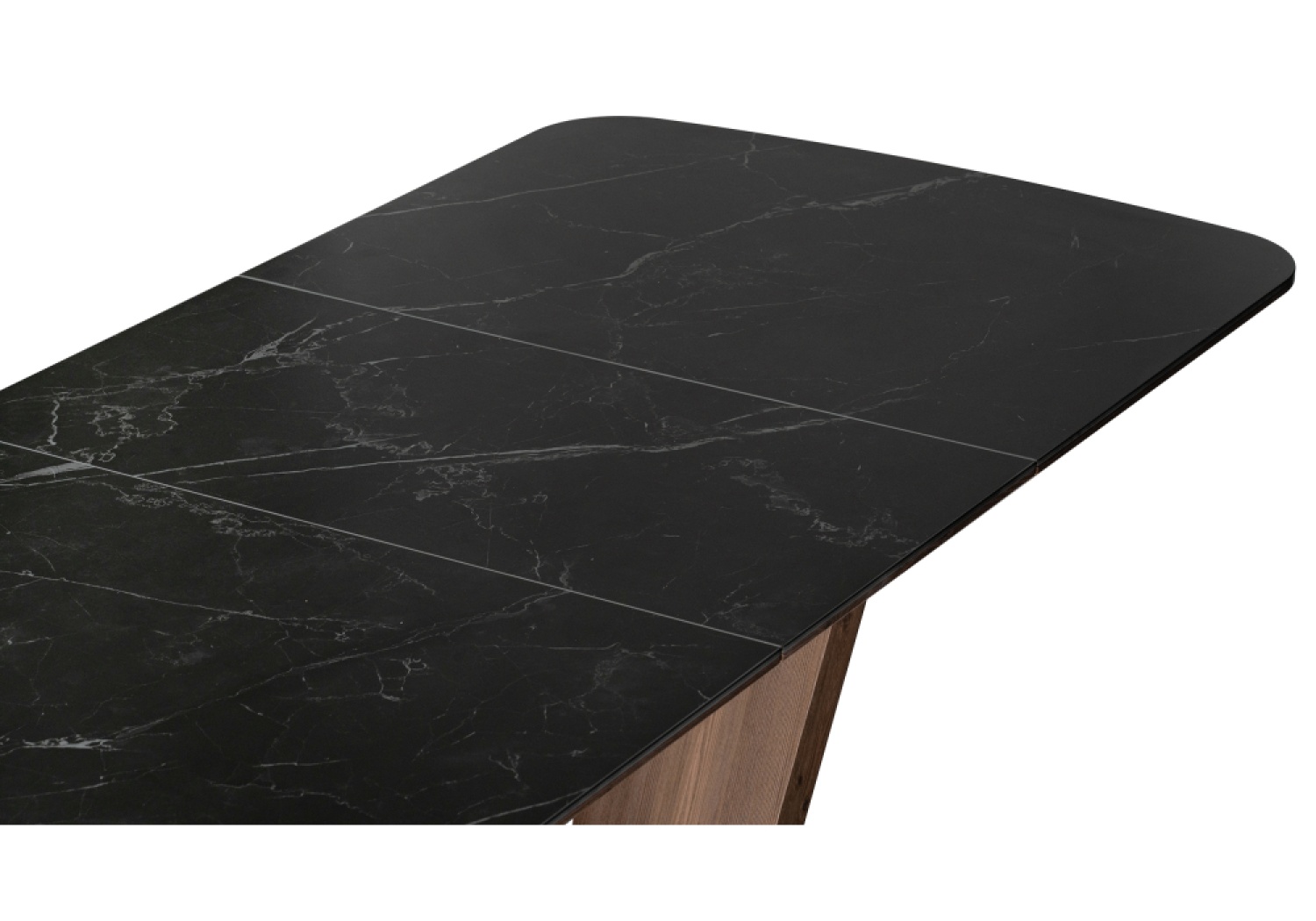 Керамический стол Петир 120х80х75 черный мрамор / орех / черный
