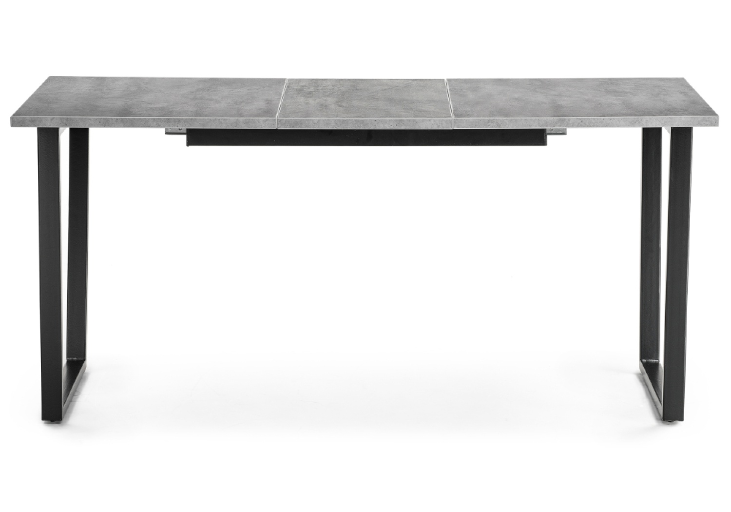 Деревянный стол раскладной Лота Лофт 120 25 мм черный матовый / бетон