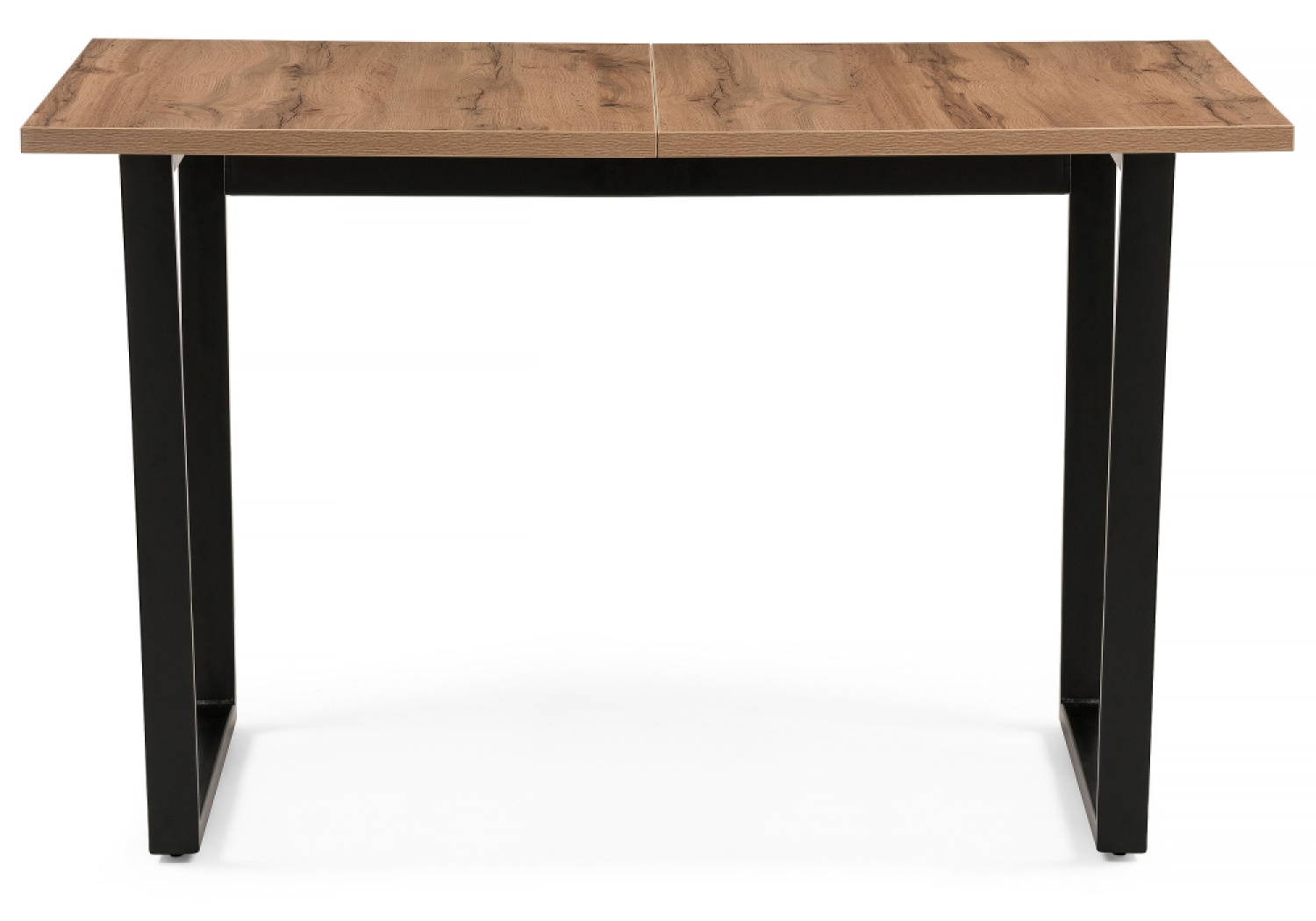 Деревянный стол раскладной Лота Лофт 120 25 мм дуб делано темный / матовый черный