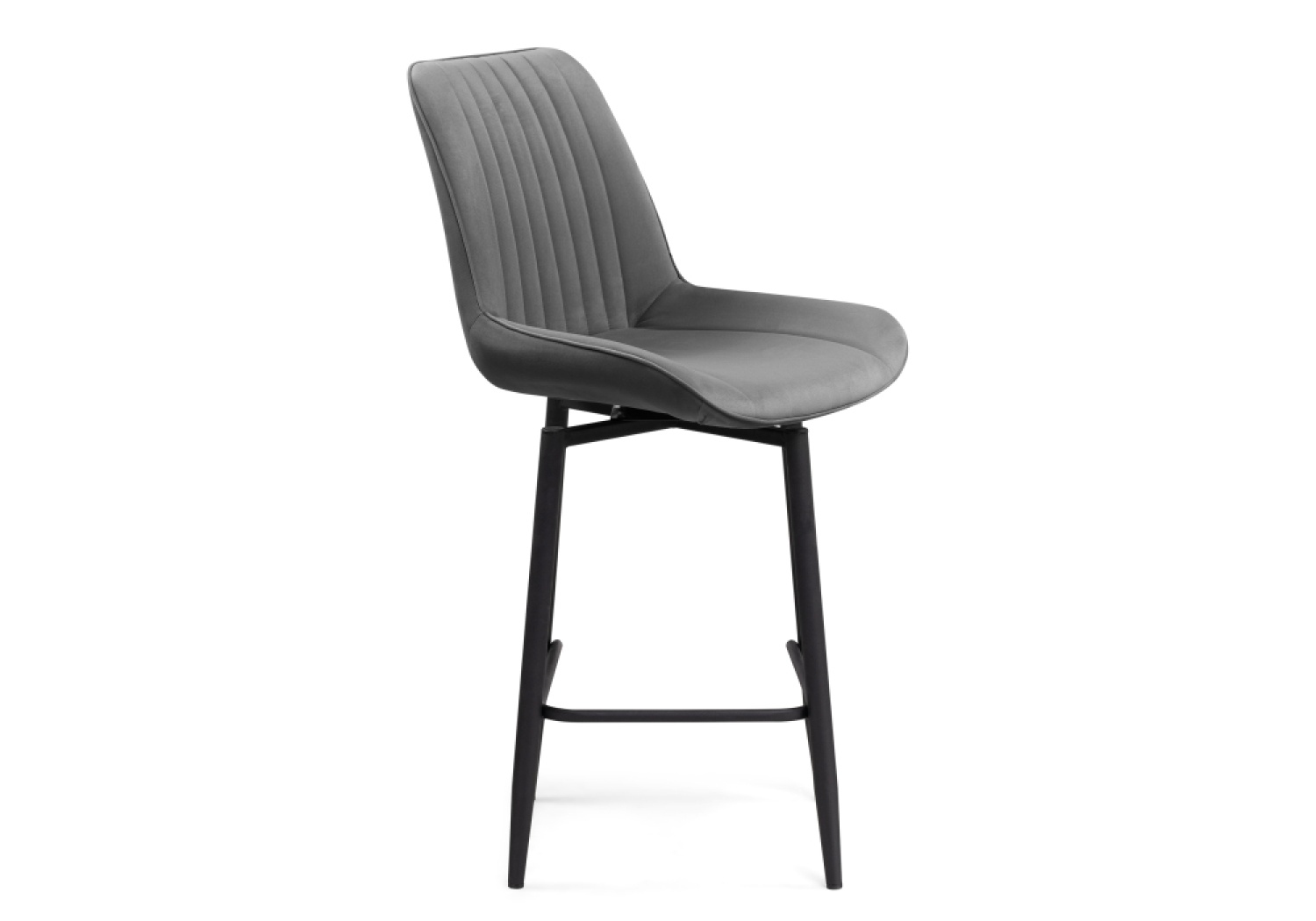 Барный стул Седа К крутящийся темно-серый / черный