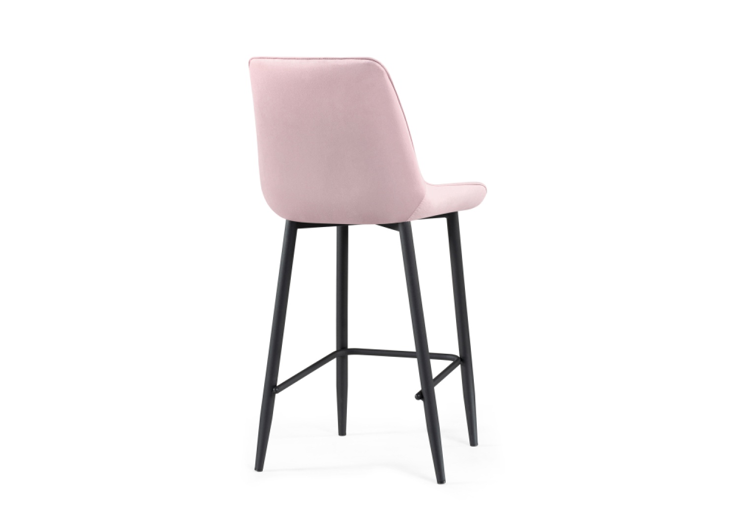 Барный стул Седа велюр розовый / черный