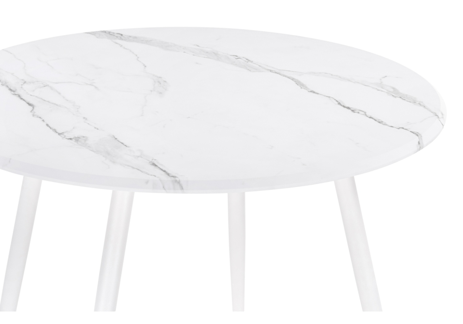 Деревянный стол Стол Абилин 100 мрамор белый / белый матовый