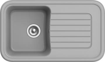 Кухонная мойка ANTIK 60F \ серый металлик \ прямоугольная \ 850 х 505 мм