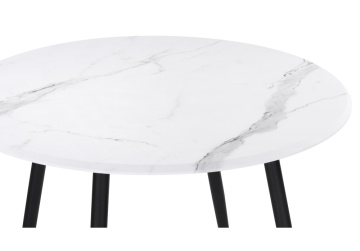 Деревянный стол Абилин 100 мрамор белый / черный матовый