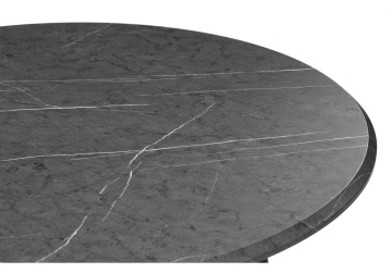 Деревянный стол Абилин 90 мрамор черный / черный матовый