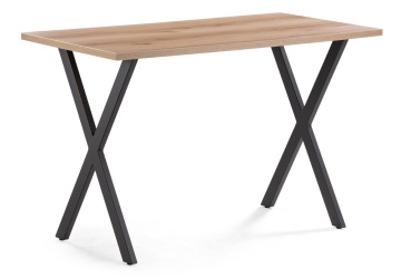 Деревянный стол Алеста Лофт 120х60х77 25 мм дуб делано светлый / черный матовый