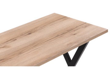 Деревянный стол Алеста Лофт 120х60х77 25 мм дуб делано светлый / черный матовый