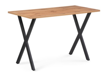 Деревянный стол Алеста Лофт 120х60х77 25 мм дуб вотан / черный матовый