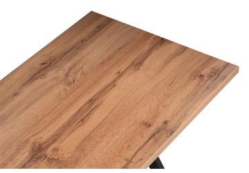 Деревянный стол Алеста Лофт 120х60х77 25 мм дуб вотан / черный матовый