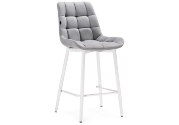 Барный стул Алст светло-серый / белый