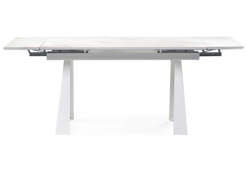 Обеденный стол Бэйнбрук 140(200)х80х76 белый мрамор / белый