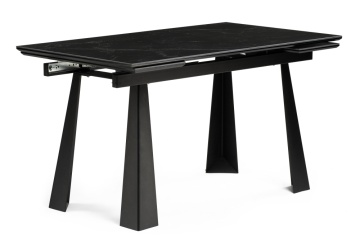 Обеденный стол Бэйнбрук 140(200)х80х76 черный мрамор / черный