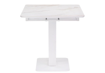 Керамический стол Бугун 120х80х77 белый мрамор с прожилками / белый