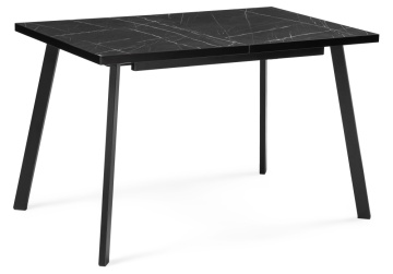 Деревянный стол Цефей 120(160)х75х75 мрамор черный / черный матовый
