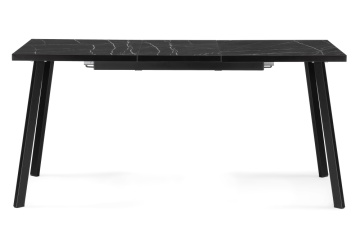 Деревянный стол Цефей 120(160)х75х75 мрамор черный / черный матовый