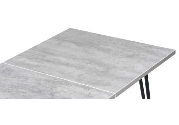 Деревянный стол Денвер Лофт 120(160)х75х75 25 мм бетон / черный матовый