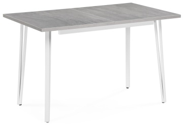 Деревянный стол Денвер Лофт 120(160)х75х75 25 мм бетон / матовый белый