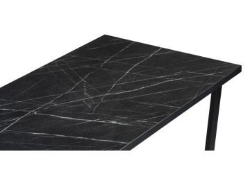 Деревянный стол Эльпатия 130х75 мрамор черный / черный матовый