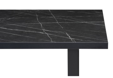 Деревянный стол Эльпатия 130х75 мрамор черный / черный матовый
