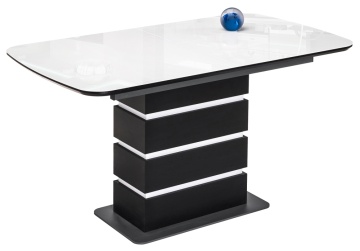 Стеклянный стол Фернан венге / белый