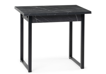 Деревянный стол Форли 90(150)х67 мрамор черный / черный матовый