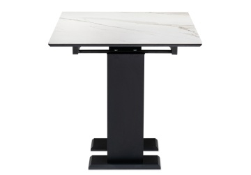 Керамический стол Иматра 140х80х76 белый мрамор / черный