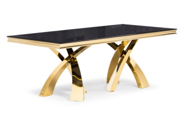 Стеклянный стол Komin 2 черный / золото