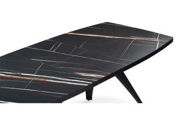 Стеклянный стол Лардж 160(205)х90х76 sahara noir / черный