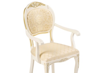 Деревянный стул Лауро слоновая кость с золотой патиной / бежевый