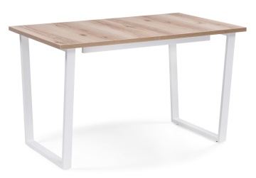 Деревянный стол Лота Лофт 120 25 мм дуб делано светлый / матовый белый