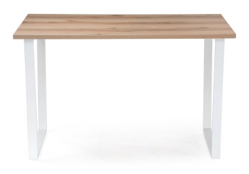 Деревянный стол Лота Лофт 120х74х75 25 мм дуб делано светлый / матовый белый