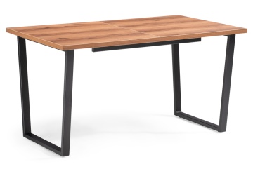 Деревянный стол Лота Лофт 140 25 мм дуб делано темный / черный матовый