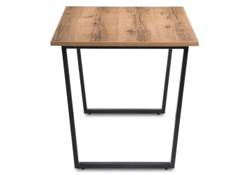 Деревянный стол Лота Лофт 140 25 мм дуб делано темный / матовый черный