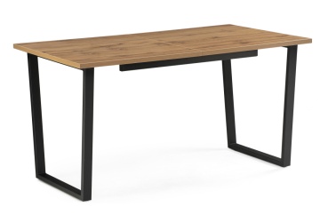 Деревянный стол Лота Лофт 140 25 мм дуб вотан / матовый черный